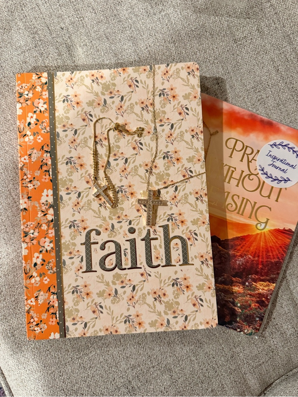 Faith Journal Inspirational Journal with Matching Necklace and Bracelet